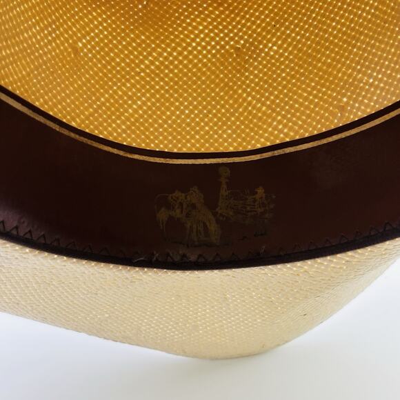 Inca Hats Straw Cowboy Hat Cap Size 7 5X XXXXX Beaver Band Mexico - Picture 7 of 7